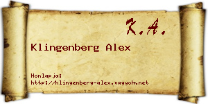 Klingenberg Alex névjegykártya